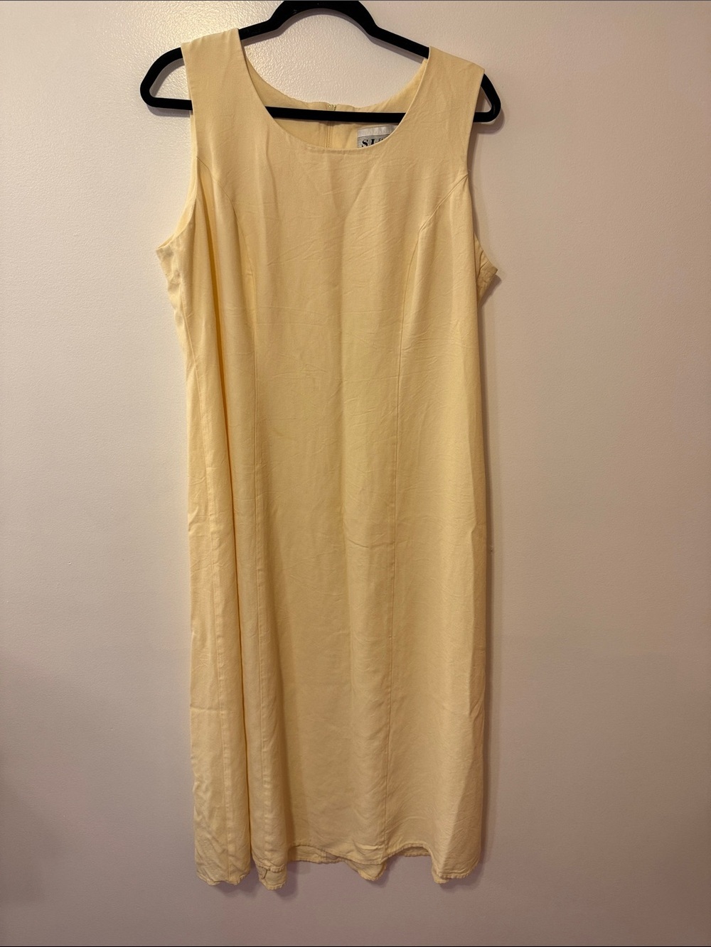 Vintage S.L. Fashions Butter Yellow Sleeveless Midi Dress Women’s 16W